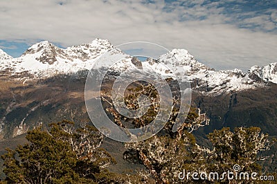 Rugged Darran Mountains from Routeburn Track Stock Photo