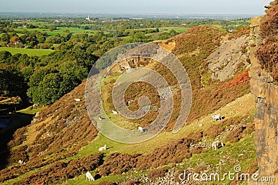Rugged hill above White Coppice. Stock Photo