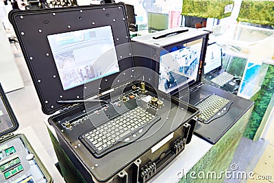 Rugged industrial computers and laptops Stock Photo