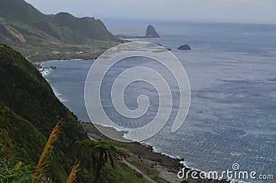 Rugged landscape of North-western coast of Lanyu Orchid island Stock Photo