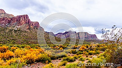 Rugged Mountains along the Salt River in central Arizona in the United States of America Stock Photo