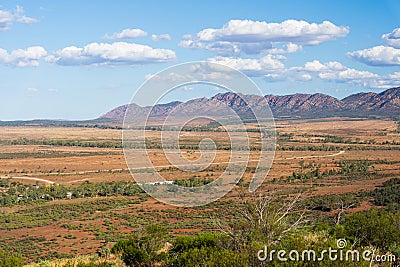 Rugged outback scenery surrounding the Wilpena Pound region of the Flinders Ranges Stock Photo