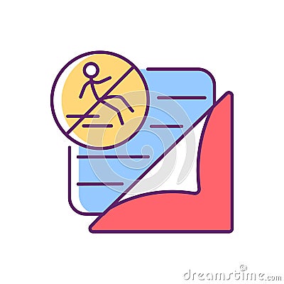 Rugs with non slip pads RGB color icon Vector Illustration