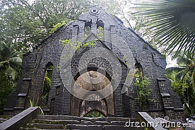 Ruin of abandoned church Stock Photo