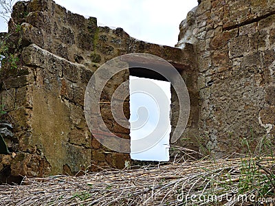 A Window to Nowhere in a Tuscan Hill Town Stock Photo