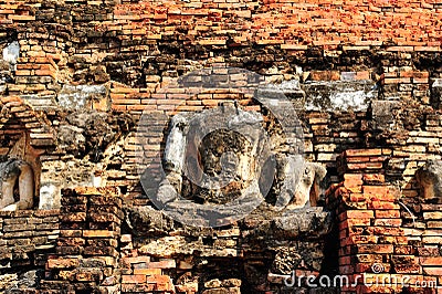 Ruin buddha statue in Sukhothai Stock Photo