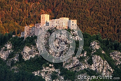 Ruin of castle Strecno - Slovakia Stock Photo