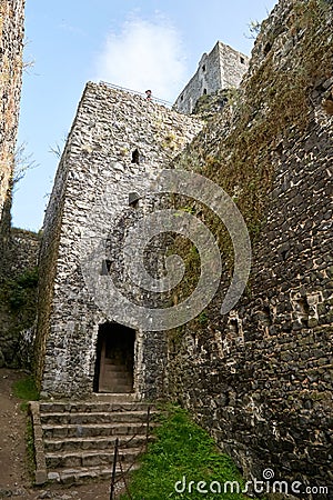 Ruin of medieval gothic castle Trosky Editorial Stock Photo