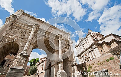 Ruin Roman Forum Stock Photo