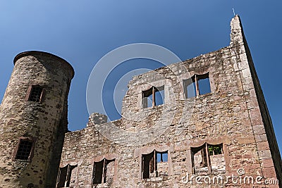 Ruin Schoenrain in the Spessart Stock Photo