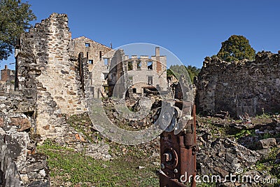 Ruin of the village of Oradour sur Glane Stock Photo