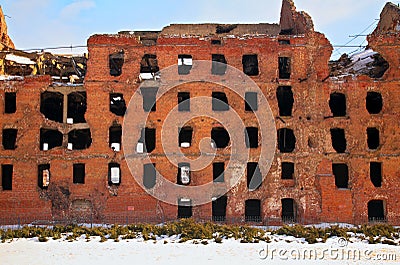 Ruin after war in Volgograd Stock Photo