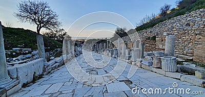 Ruin and wooden horse of Troy where Greek & Trojan fought at Canakkale, Turkey Editorial Stock Photo