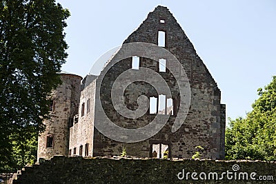 Ruine Schoenrain im Spessart Stock Photo