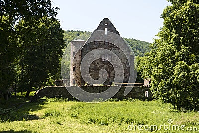 Ruine Schoenrain im Spessart Stock Photo