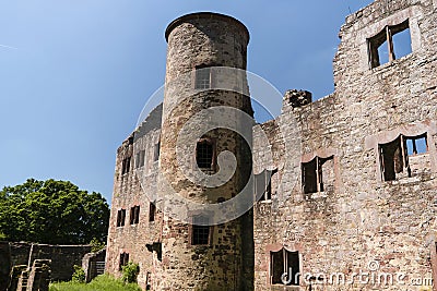 Ruine Schoenrain im Spessart Stock Photo