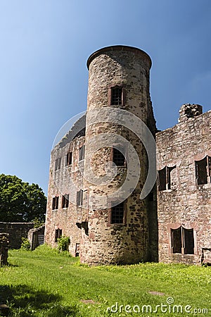 Ruine Schoenrain im Spessart Stock Photo