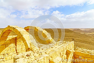 Ruined Ancient Nabataean city of Avdat Stock Photo