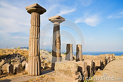Ruined Athena temple near Assos(2) Stock Photo