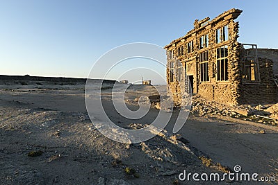 A ruined building in Namibia. horizontal image. Stock Photo