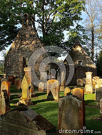 Ruined church and old graveyard Editorial Stock Photo