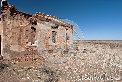 A ruined and forgotten farm house in the Kalahari Stock Photo