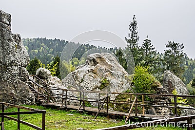 At the top of the ruines of Tustan Stock Photo