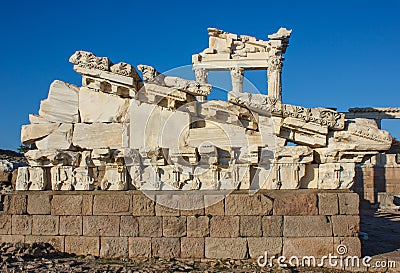 Ruined fronton Stock Photo