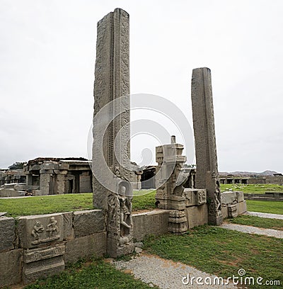 Ruined gateway of a palace at Hampi Editorial Stock Photo