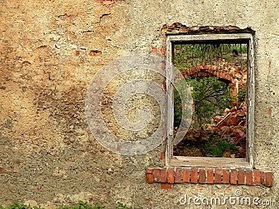 Ruined old house Stock Photo