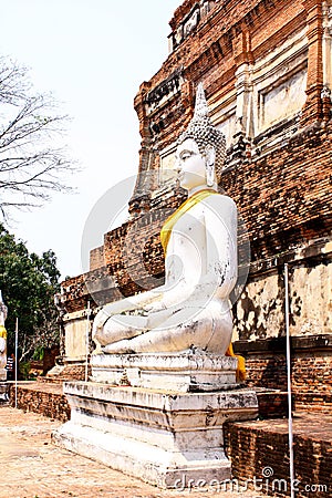 Ruined Old Temple of Ayutthaya, Thailand, Stock Photo