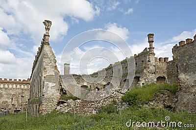 Ruined part of Medzhybizh Castle in Ukraine 2 Stock Photo