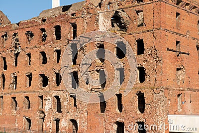 Ruined red brick mill Editorial Stock Photo