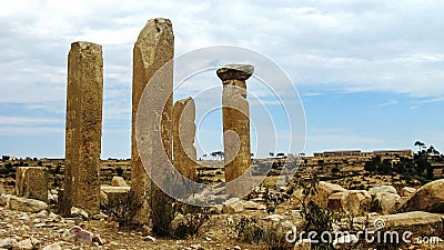 Ruined Temple of Mariam Wakino in Qohaito ancient city Eritrea Stock Photo