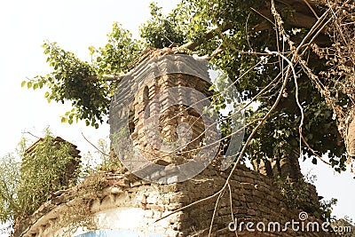 Ruined temple spire at baro ras bari temple complex Stock Photo