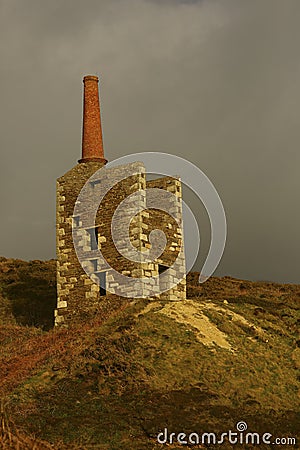 Tin mine ruin, Cornwall Stock Photo