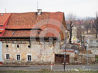 Ruinous house, Jelenia Gora, Poland Editorial Stock Photo