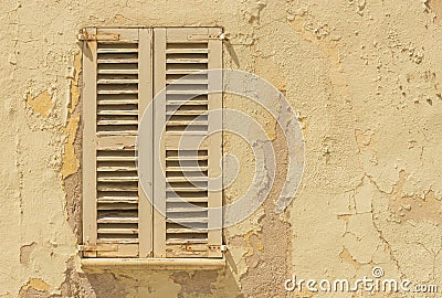 Ruinous shutters Stock Photo