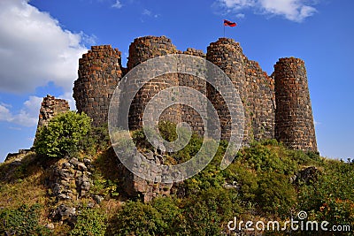 The ruins of the Amberd fortress in Armenia Stock Photo