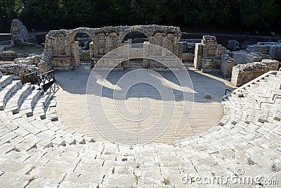 Ruins of ancient Butrint in Butrint National Park Stock Photo