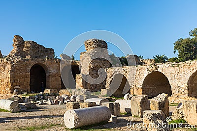 Ruins of the ancient Carthage city, Tunis, Tunisia, North Africa Editorial Stock Photo