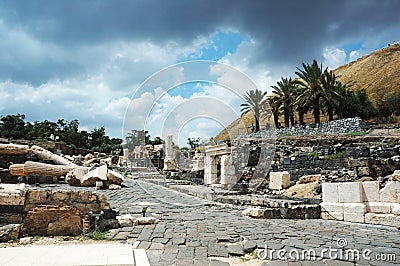 Ruins of ancient city Beit Shean ,Israel Stock Photo