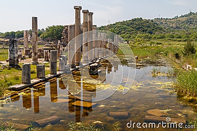 Ruins of the ancient city Magnesia Magnesia on the Maeander Stock Photo