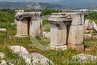 Ruins of the ancient city Magnesia Magnesia on the Maeander Stock Photo