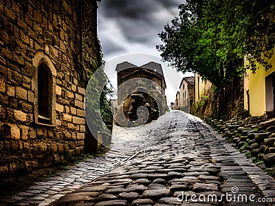 the ruins of the ancient city of the most famous landmark in the summer, Ai Generated Stock Photo