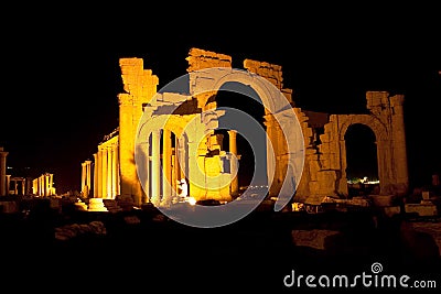 Ruins of ancient city of Palmyra - Syria Stock Photo