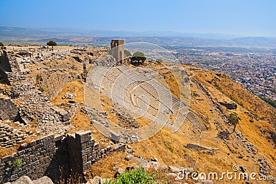 Ruins in ancient city of Pergamon Turkey Stock Photo