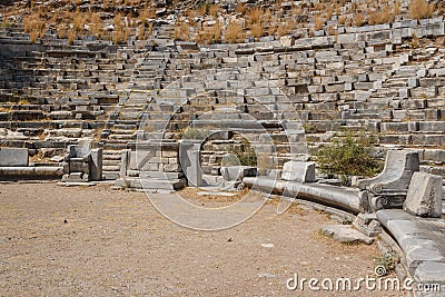 Ruins of the ancient city of Priene Stock Photo