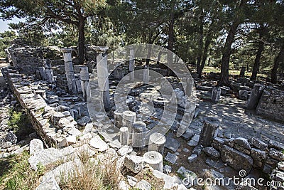 Ruins of the ancient city of Priene, Turkey Stock Photo