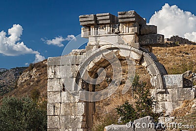 Ruins of the ancient city Xantos Stock Photo